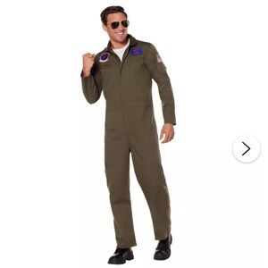 Top Gun Flight Suit Costume Spirit Halloween Men's Maverick Small Medium